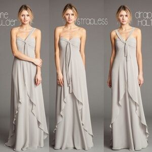 Jenny Yoo Collection Grey Dove Convertible Bridesmaid Dress size 4